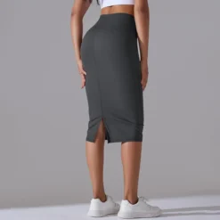 Women High Waist Stretch Slit Sports Skirt -Women Fashion Shop 281752a54e2c2ab2