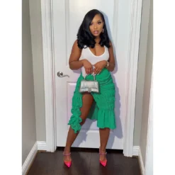 Women Solid Knotted Slit Stretch Pleated Skirt 15 Women Solid Knotted Slit Stretch Pleated Skirt -Women Fashion Shop 28a09de085d712fe