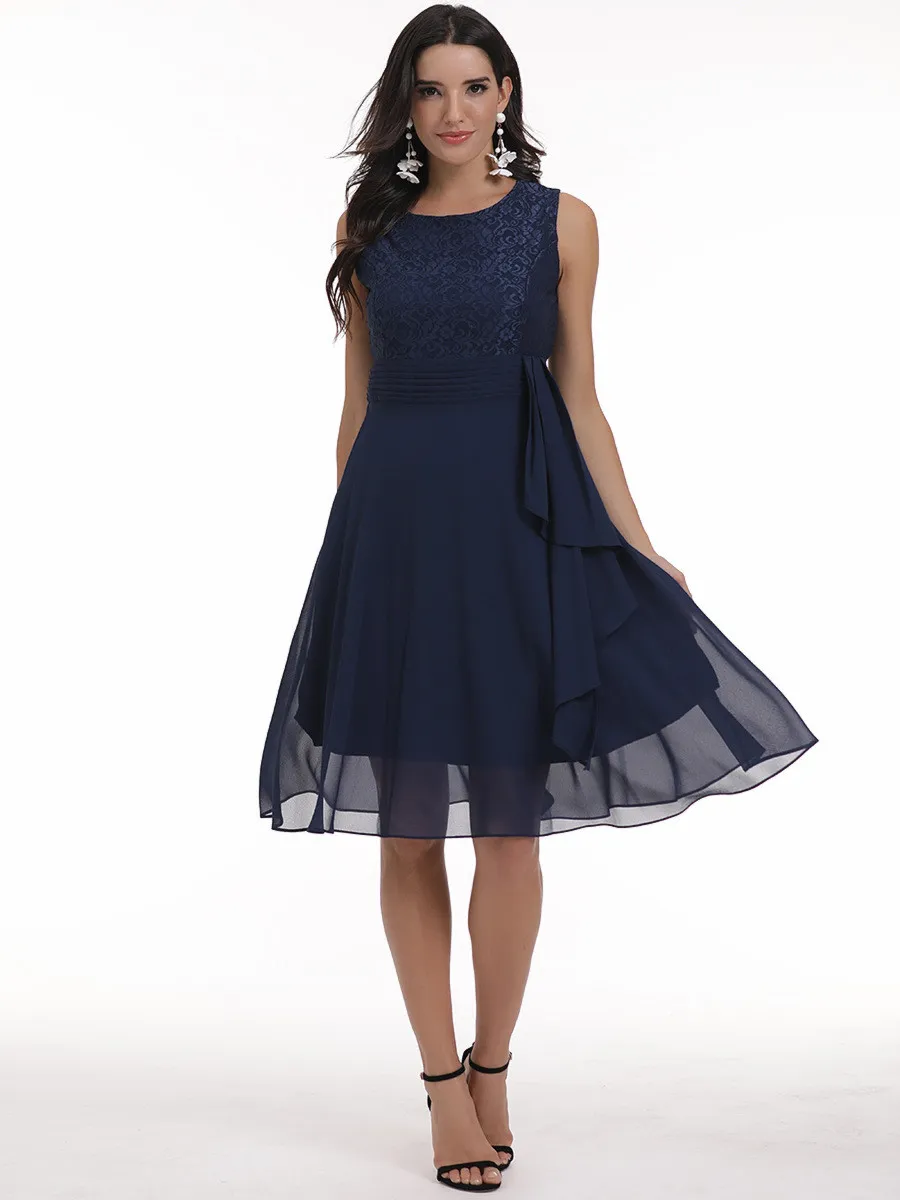 Women Chiffon Lace Dress 9 Women Chiffon Lace Dress - Image 7