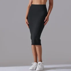 Women High Waist Stretch Slit Sports Skirt -Women Fashion Shop 2ac39fe4a1cd38b5