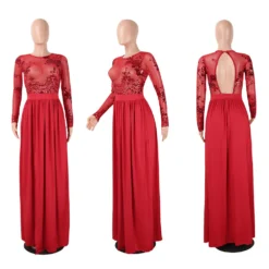 High Cut Sexy Sequins Long Dress -Women Fashion Shop 2bf58cf17bd34695