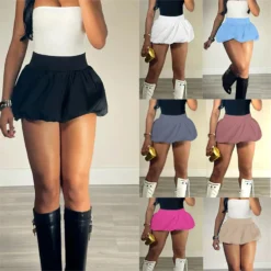 Women Solid Stretch Pleated Skirt Bubble Skirt 22 Women Solid Stretch Pleated Skirt Bubble Skirt -Women Fashion Shop 2c35a8ca3f648c6a