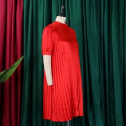 Plus Size Women's Summer Fashion Loose Casual Lace-Up Pleated Dress 30 Plus Size Women's Summer Fashion Loose Casual Lace-Up Pleated Dress -Women Fashion Shop 2c4c53a285ddc859