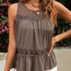Women Summer Patchwork Lace Sleeveless Top -Women Fashion Shop 2dc9c068270a2d53