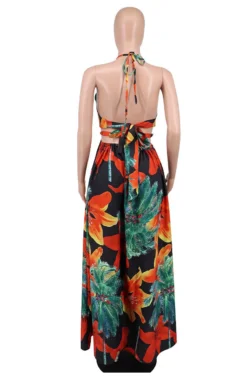 Women's Floral Printed Halter Blackless Slit Maxi Dress 19 Women's Floral Printed Halter Blackless Slit Maxi Dress -Women Fashion Shop 2ed36eb219212bf0