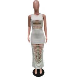 Women Sexy Solid Color Cutout Sleeveless Dress -Women Fashion Shop 2f2775d26d754e59