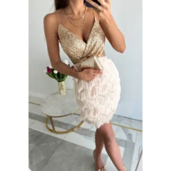 Women Party Sequin V Neck Sleeveless Sexy Dress -Women Fashion Shop 30593f8d729c8b01