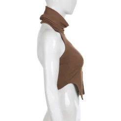 Pure Color High Collar Sexy Strapless Top Hollow Slit Knitting Short Vest 19 Pure Color High Collar Sexy Strapless Top Hollow Slit Knitting Short Vest -Women Fashion Shop 313a563c7ba18b80