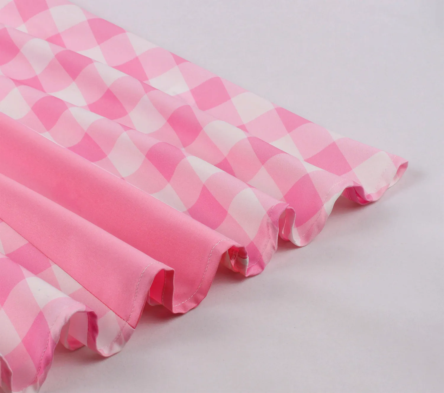 Women's Slim Waist Patchwork Sleeveless Pink Plaid Vintage A-Line Swing Dress 11 Women's Slim Waist Patchwork Sleeveless Pink Plaid Vintage A-Line Swing Dress - Image 9