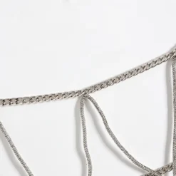 Sexy Rhinestone Chain Tassel High Waist Skirt Panty Women's Nightclub Party Two Piece Set -Women Fashion Shop 31ffefe43794f764