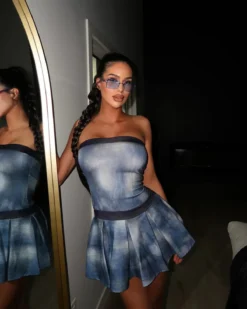 Summer Women Tie-dye Print Strapless Dress 14 Summer Women Tie-dye Print Strapless Dress -Women Fashion Shop 32b30490eaaf3510