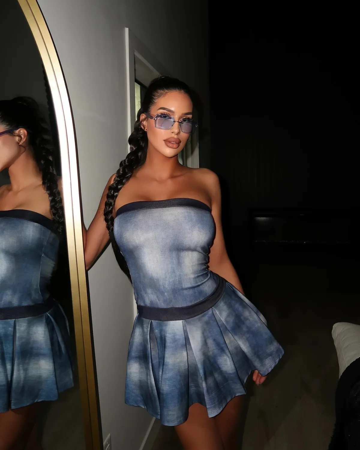 Summer Women Tie-dye Print Strapless Dress 5 Summer Women Tie-dye Print Strapless Dress - Image 3