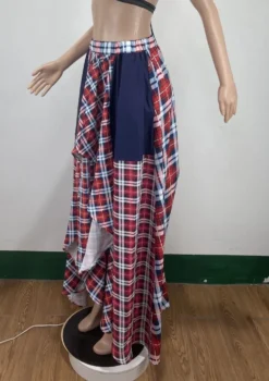 Summer High Waist Plaid Print Long Skrit 13 Summer High Waist Plaid Print Long Skrit -Women Fashion Shop 3364bacbd2184221