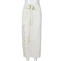 Women's Fashion Style Slit Drawstring Pleated Lace-Up Apron Skirt Women -Women Fashion Shop 34897d925f4791d3