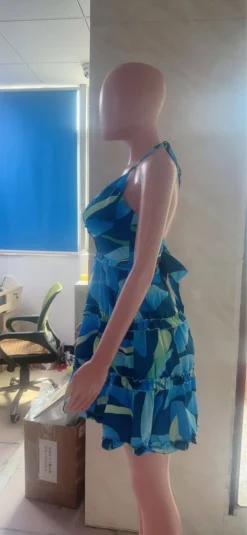 Strappy Printed Ruffle Dress -Women Fashion Shop 35f4d6e09589be60