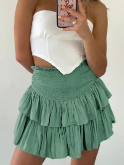 Fashion Plain Women Summer Fashion Pleated Skirt Sexy Ruffle Skirt 38 Fashion Plain Women Summer Fashion Pleated Skirt Sexy Ruffle Skirt -Women Fashion Shop 363330927a61b601