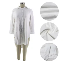 Ladies Long SOLid COLor Casual Chic Long Sleeve Shirt Dress Women -Women Fashion Shop 3646a44ee8c4d5df