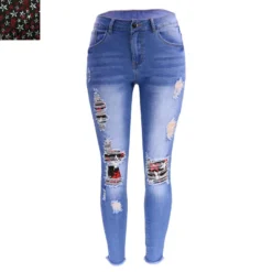 Fall New Fashion Ripped Patch Women Denim Pants Jeans 28 Fall New Fashion Ripped Patch Women Denim Pants Jeans -Women Fashion Shop 3674bda216fef4a8