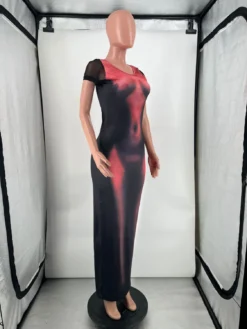 Women's Positioning Print Sexy Short Sleeve Dress -Women Fashion Shop 368c4fa56fc45db9