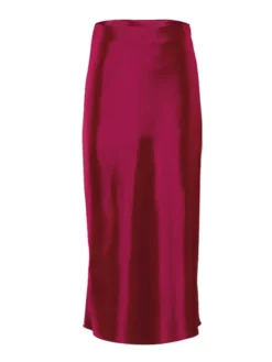 Spring Summer Satin Purple Maxi High Waist Bodycon Long Skirt -Women Fashion Shop 371892b01b690647