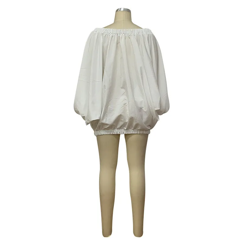 Women Loose Bat Sleeves Off Shoulder Dress 9 Women Loose Bat Sleeves Off Shoulder Dress - Image 7