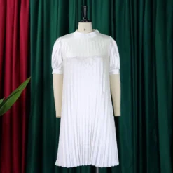 Plus Size Women's Summer Fashion Loose Casual Lace-Up Pleated Dress 31 Plus Size Women's Summer Fashion Loose Casual Lace-Up Pleated Dress -Women Fashion Shop 3a13b8d9cbba11ce