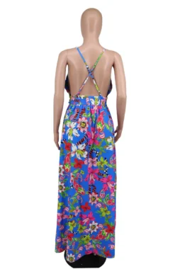 Women French Floral Strap Dress -Women Fashion Shop 3a611147fe9ae42d