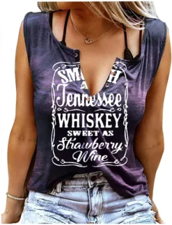 Women'S Summer Tank Top Letter Print V-Neck Sleeveless T-Shirt -Women Fashion Shop 3b1ff5b5b3e550c5