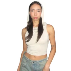 Women's Summer Solid Color Casual Sleeveless Hooded Cutout Slim Fit Sports Tank Top -Women Fashion Shop 3bff0ebdd5b03c23