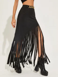 Dark Fringed Punk Style Sexy Tassel Skirt -Women Fashion Shop 3c8629675291d301