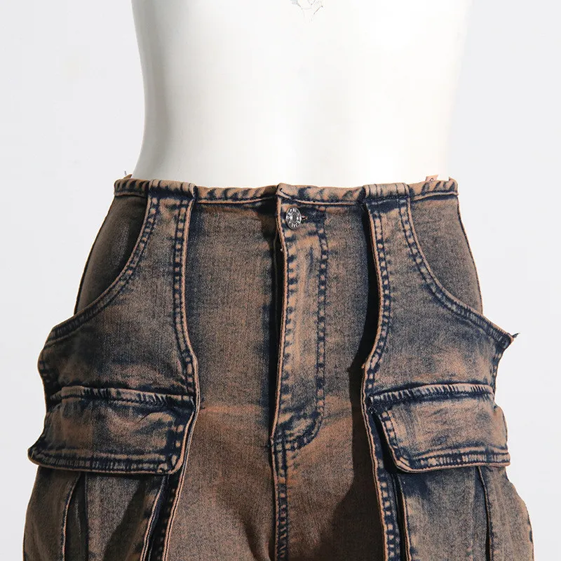 Stylish Casual Patchwork Multi-Pocket Denim Pants 12 Stylish Casual Patchwork Multi-Pocket Denim Pants - Image 10