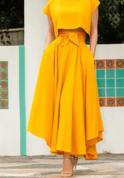 Women's Solid Casual Long Skirt -Women Fashion Shop 3db91440803472c1