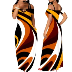 Sexy Fashion Digital Print Off Shoulder Strapless Maxi Dress -Women Fashion Shop 3dc8570a1e9f6b7e