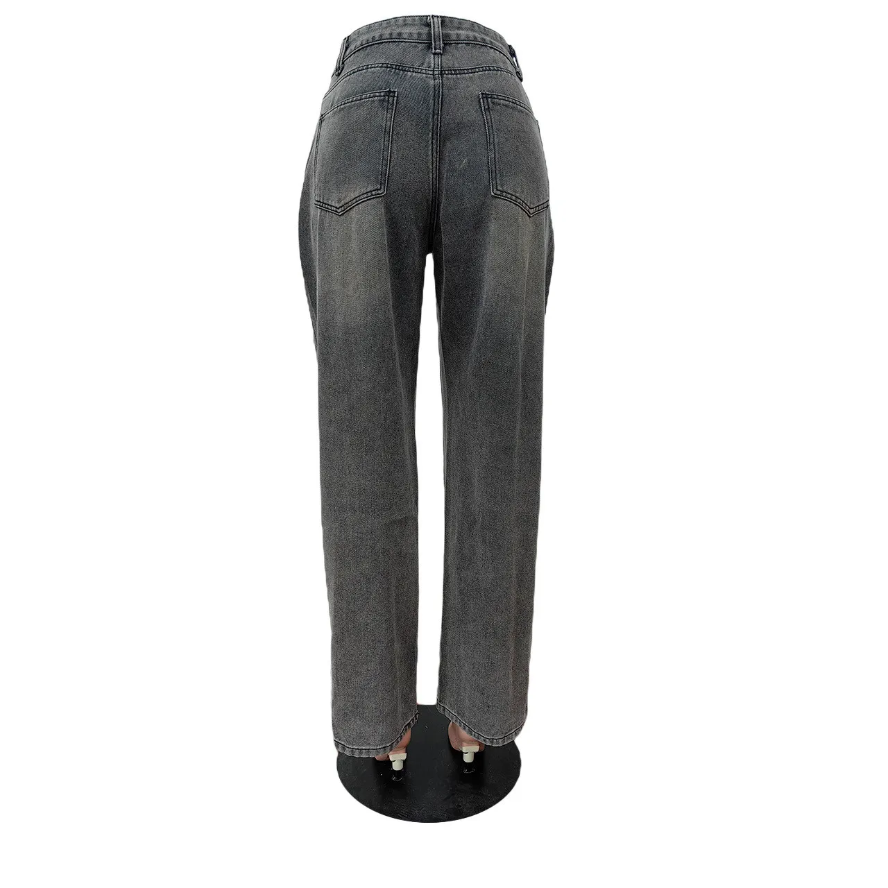 Women Casual Label Straight Denim Pants 8 Women Casual Label Straight Denim Pants - Image 6