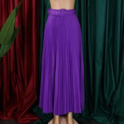 Women High Waist Pleated Belted Skirt 40 Women High Waist Pleated Belted Skirt -Women Fashion Shop 3ebd7b0b344f0a4f