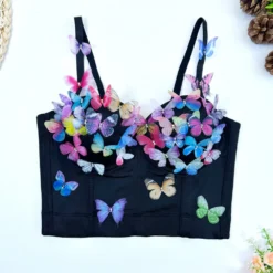 Women Beach Holidays Fishbone Strapless Tank Sexy Strap Butterfly Top -Women Fashion Shop 3f9c16e0bcff2e8d