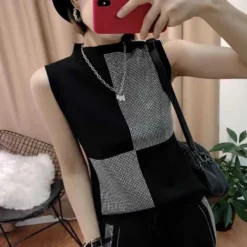 Spring Summer Women's Beaded Sleeveless Vest Top Trendy Shirt -Women Fashion Shop 400cae08bc93ec21