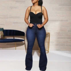 Denim Pants Women'S Jeans Elastic High Waist Slightly Flared Trousers 32 Denim Pants Women'S Jeans Elastic High Waist Slightly Flared Trousers -Women Fashion Shop 406fcbe7ed8d64db