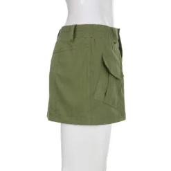 Women American Solid Pocket Skirt -Women Fashion Shop 4094961531680074