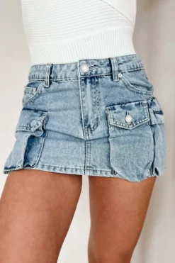 Women Summer Washed Style Pocket Asymmetrical Cargo Denim Skirt 12 Women Summer Washed Style Pocket Asymmetrical Cargo Denim Skirt -Women Fashion Shop 40bcdc49dc85956f