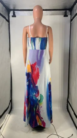 Women's Strap Print Maxi Dress -Women Fashion Shop 41387f0e3413015d