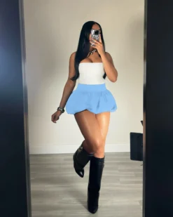 Women Solid Stretch Pleated Skirt Bubble Skirt 20 Women Solid Stretch Pleated Skirt Bubble Skirt -Women Fashion Shop 41d28b8a9b041cb8