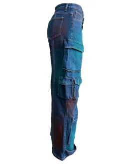 Women Stretch Cargo Denim Straight Leg Pants -Women Fashion Shop 428f61667c1c48cf