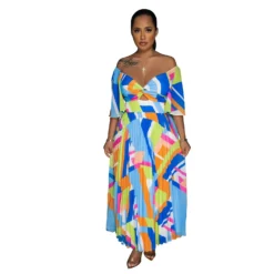 Women Sexy Printed Backless Pleated Maxi Dress 28 Women Sexy Printed Backless Pleated Maxi Dress -Women Fashion Shop 438a95fffd25f6e6