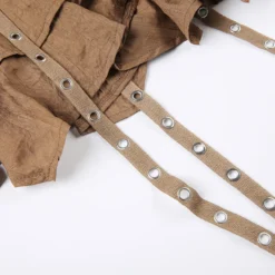 Fashion Low-Waist Metal Buckle Belt Irregular Ribbon Skirt -Women Fashion Shop 440ca20fdfdea9be