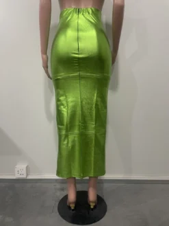 Sexy Bodycon Invisible Zipper Slit Skirt Leather Skirt -Women Fashion Shop 45d1e67078aaa27d