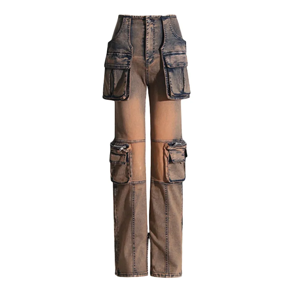 Stylish Casual Patchwork Multi-Pocket Denim Pants 16 Stylish Casual Patchwork Multi-Pocket Denim Pants - Image 14