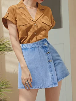 Street Fashion Slit Women's Denim Short Skirt -Women Fashion Shop 467a996cd8af2a68