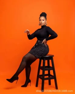 Women's Autumn And Winter High Waist Button Irregular A-Line Short Skirt -Women Fashion Shop 46adf53c3234eaa0