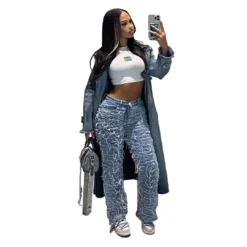 Women Raw Edge Fringe Stretch Denim Pants -Women Fashion Shop 473c355185b95956